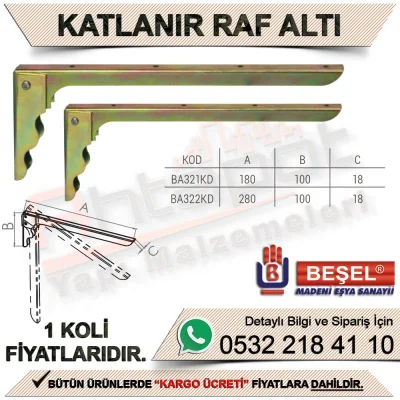 Fiveel Folding Shelf Bottom 1 Cadmium (120 Pieces)