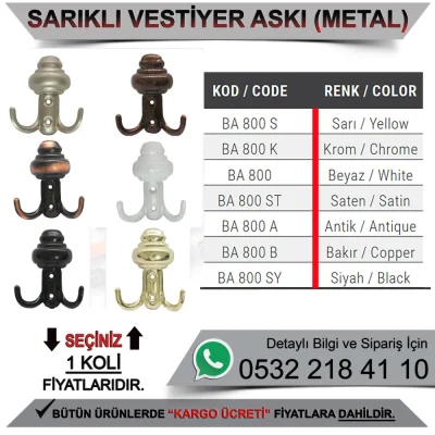 Beşel Metal Vestiyer Askılığı Sarıklı Sarı (1.000 Adet)