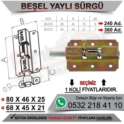 Beşel Yaylı Sürgü Küçük (360 Adet)