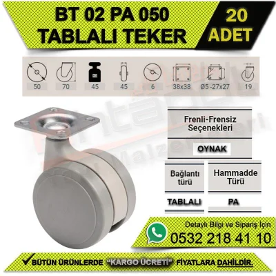 BT 02 PA 050 Tablalı Tekerlek (20 Adet) BT 02 PA 050 Tablalı Tekerlek (20 Adet)