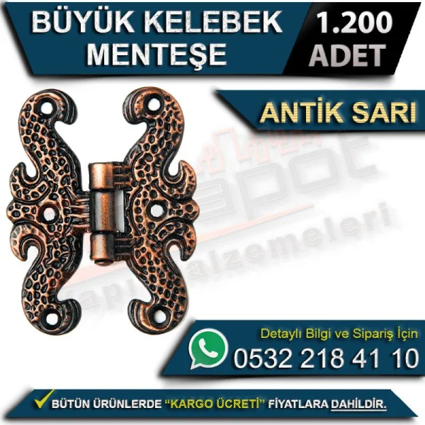 Large Butterfly Hinge Antique Yellow (1200 Pieces) - Hinges Large Butterfly Hinge Antique Yellow (1200 Pieces) | Hinges
