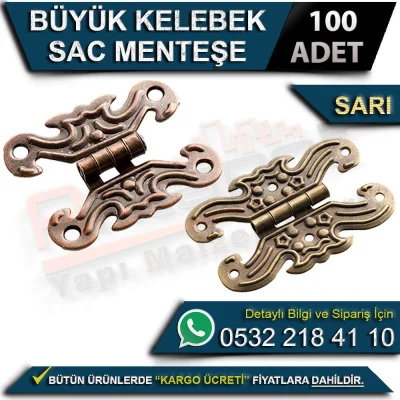 Large Sheet Butterfly Hinge Yellow (100 Pieces)