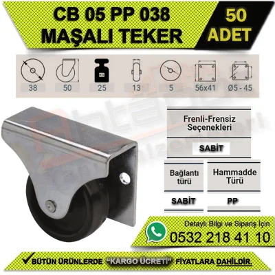 CB 05 PP 038 Sabit Maşalı Teker (50 ADET)