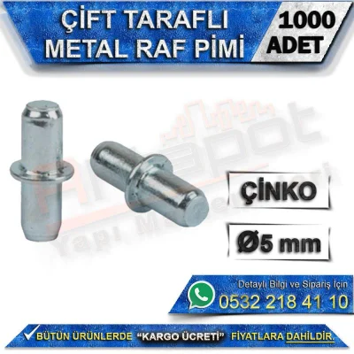 Çift Taraflı Metal Raf Pimi (1000 Adet)