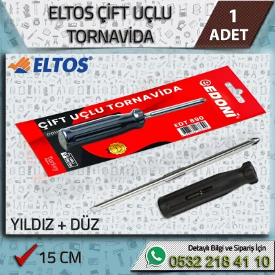 Çift Uçlu Tornavida Yıldız - Düz Değişken Uçlu 15 Cm Tornavida