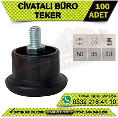 Civatalı Büro Teker (100 ADET)