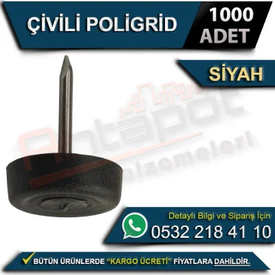 Çivili Poligrid Siyah (1000 Adet)