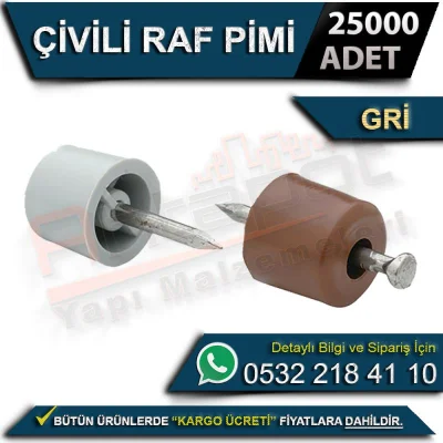 Çivili Raf Pimi Gri (25000 Adet)