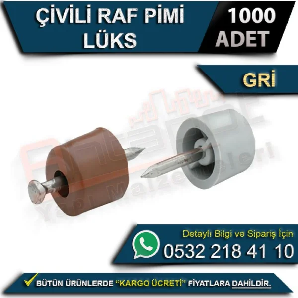 Çivili Raf Pimi Lüks Gri (1000 Adet) - Raf Pim Çeşitleri Çivili Raf Pimi Lüks Gri (1000 Adet) | Raf Pim Çeşitleri
