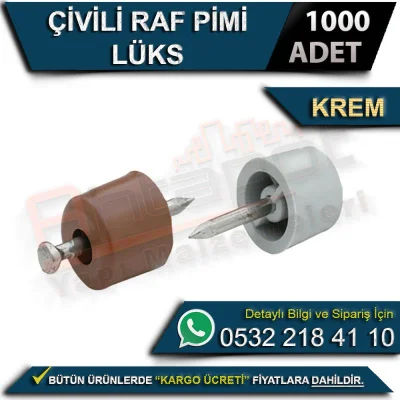 Çivili Raf Pimi Lüks Krem (1000 Adet)