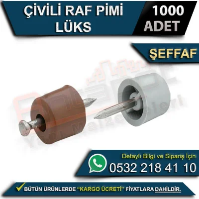 Çivili Raf Pimi Lüks Şeffaf (1000 Adet)