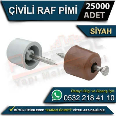 Çivili Raf Pimi Siyah (25000 Adet)