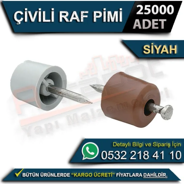 Spiked Shelf Pin Black (25000 Pieces) - Shelf Pin Types Spiked Shelf Pin Black (25000 Pieces) | Shelf Pin Types