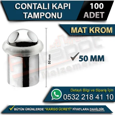 Gasketed Door Bumper 50 Mm Matt Chrome (100 Pieces)