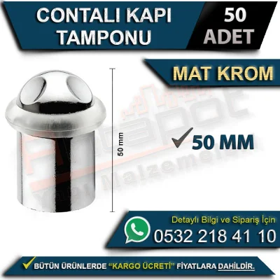 Contalı Kapı Tamponu 50 Mm Mat Krom (50 Adet)