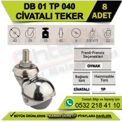DB 01 TP 040 Civatalı Teker (8 ADET)