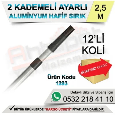 Dekor 1293 2 Kademeli Ayarlı Alüminyum Hafif Sırık 2,5 Mt (12 Adet)