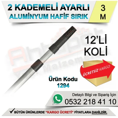 Dekor 1294 2 Kademeli Ayarlı Alüminyum Hafif Sırık 3 Mt (12 Adet)