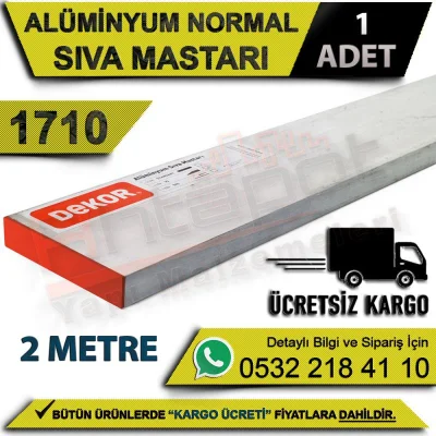 Dekor 1710 Alüminyum Normal Sıva Mastarı 2 Mt (1 Adet)