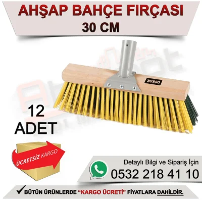 Dekor 6260 Wooden Garden Brush 11.8’’/30 cm (12 Pieces)