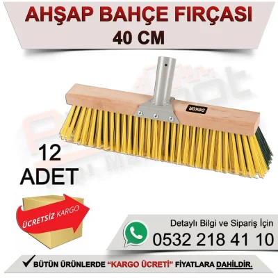 Dekor 6261 Wooden Garden Brush 15.7’’/40 cm (12 Pieces)