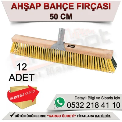 Dekor 6262 Wooden Garden Brush 19.7’’/50 cm (12 Pieces)