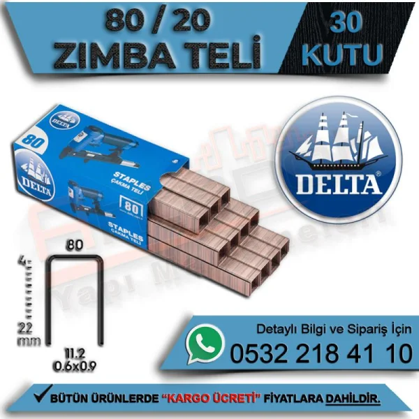 Delta Nail Tape 80-20 (30 Boxes) - Staple Pins Delta Nail Tape 80-20 (30 Boxes) | Staple Pins