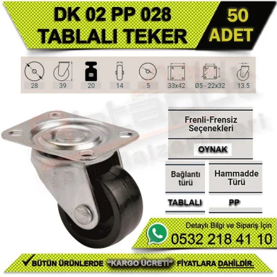 DK 02 PP 028 TABLALI TEKER (50 ADET)