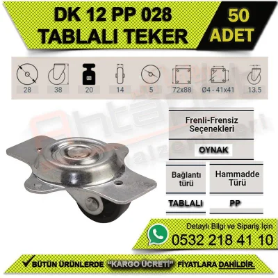 Dk 12 Pp 028 Tablalı Teker (50 Adet)