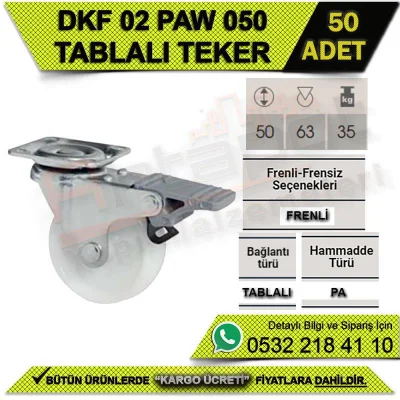 Dkf 02 Paw 050 Tablalı Frenli Teker (50 Adet)