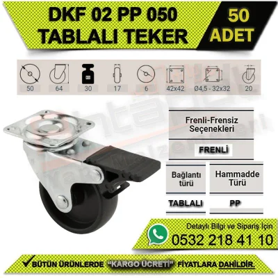 Dkf 02 Pp 050 Tablalı Frenli Teker (50 Adet)