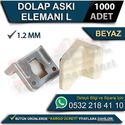 Dolap Askı Elemanı L 1.2 Mm Beyaz (1000 Adet)