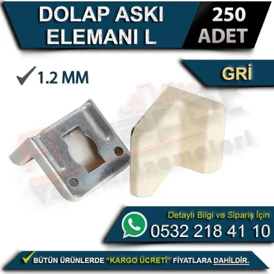 Dolap Askı Elemanı L 1.2 Mm Gri (250 Adet)
