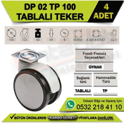 DP 02 TP 100 TABALALI TEKER (4 ADET)