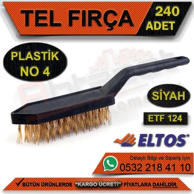 Edoni Etf124 Tel Fırça Plastik Siyah No:4 (240 Adet)
