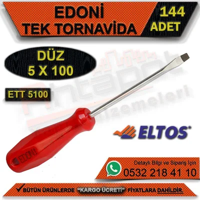 إدوني Ett5100 مفك براغي فردي 5x100 مسطح (144 قطعة)