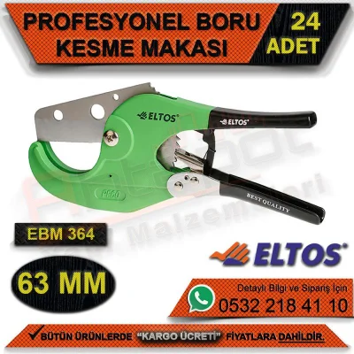 مقص أنابيب احترافي من Eltos Ebm364 بقطر 63 ملم (24 قطعة)