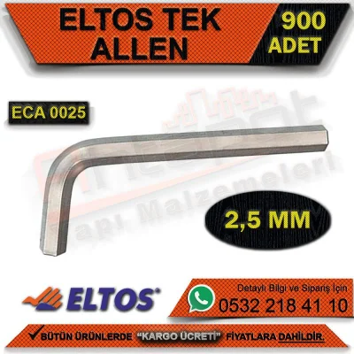 التوس Eca0025 فولاذ سداسي 2.5 ملم (900 قطعة)