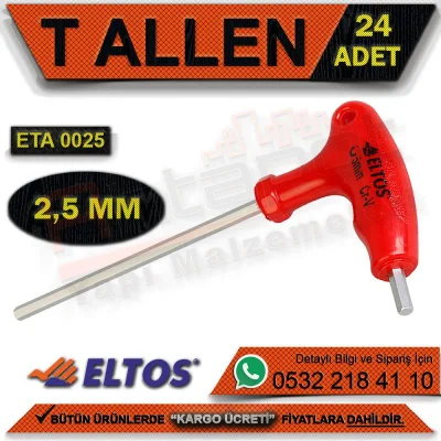 التوس Eta0025 T مسدس 2.5 مم (720 قطعة)