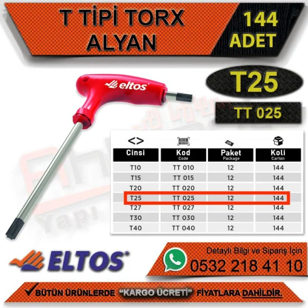 Eltos T Allen Torx T25 (144 Pieces) - Hardware Varieties Eltos T Allen Torx T25 (144 Pieces) | Hardware Varieties