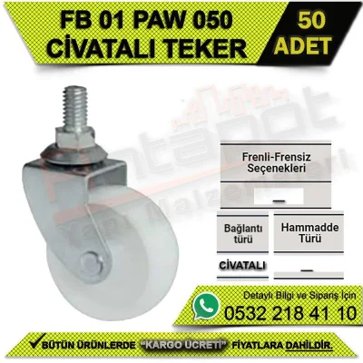 FB 01 PAW 050 CİVATALI TEKER (50 ADET)