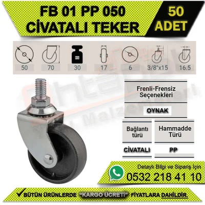 FB 01 PP 050 CİVATALI TEKER (50 ADET)