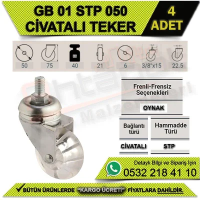 GB 01 STP 050 CİVATALI TEKER (4 ADET)