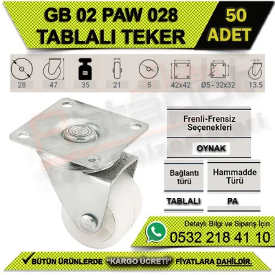 GB 02 PAW 028 TABLALI TEKER (50 ADET)
