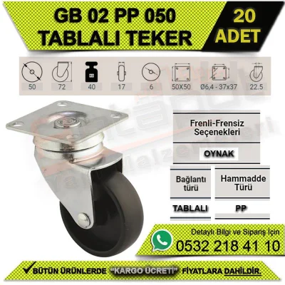 GB 02 PP 050 TABLALI TEKER (20 ADET)