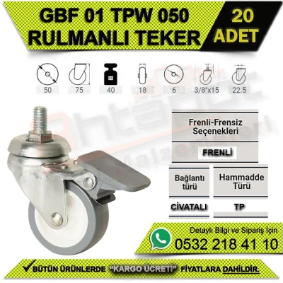 GBF 01 TPW 050 عجلة محمل بمسامير (50 قطعة)