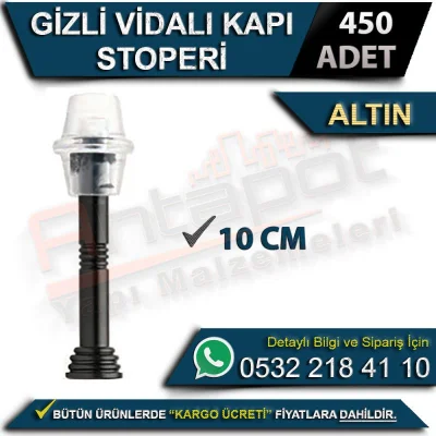 Gizli Vidalı Kapı Stoperi 10 Cm Altın (450 Adet)