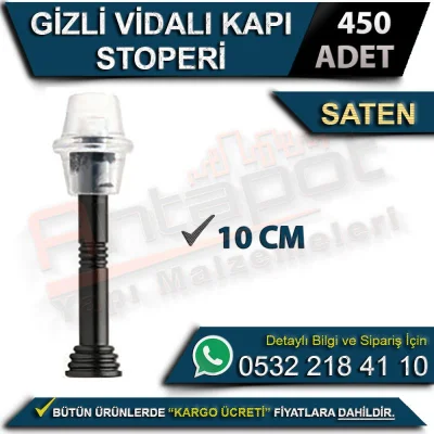 Gizli Vidalı Kapı Stoperi 10 Cm Saten (450 Adet)