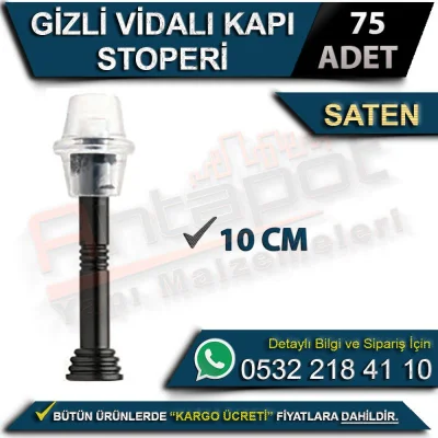 Gizli Vidalı Kapı Stoperi 10 Cm Saten (75 Adet)