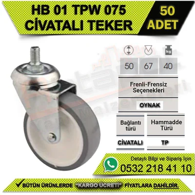 عجلة بولت HB 01 TPW 075 (50 قطعة)